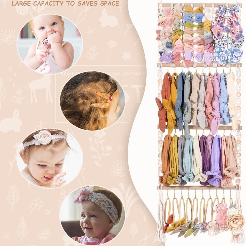 Headband Holder Bows Organizer - Baby Girls Hair Accessories Holder - Toddler Gi - Picture 4 of 8
